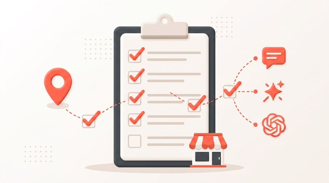 Local SEO checklist for small businesses 2026 featured image showing a Google Maps Map Pack alongside AI search icons for ChatGPT, Gemini, and Perplexity